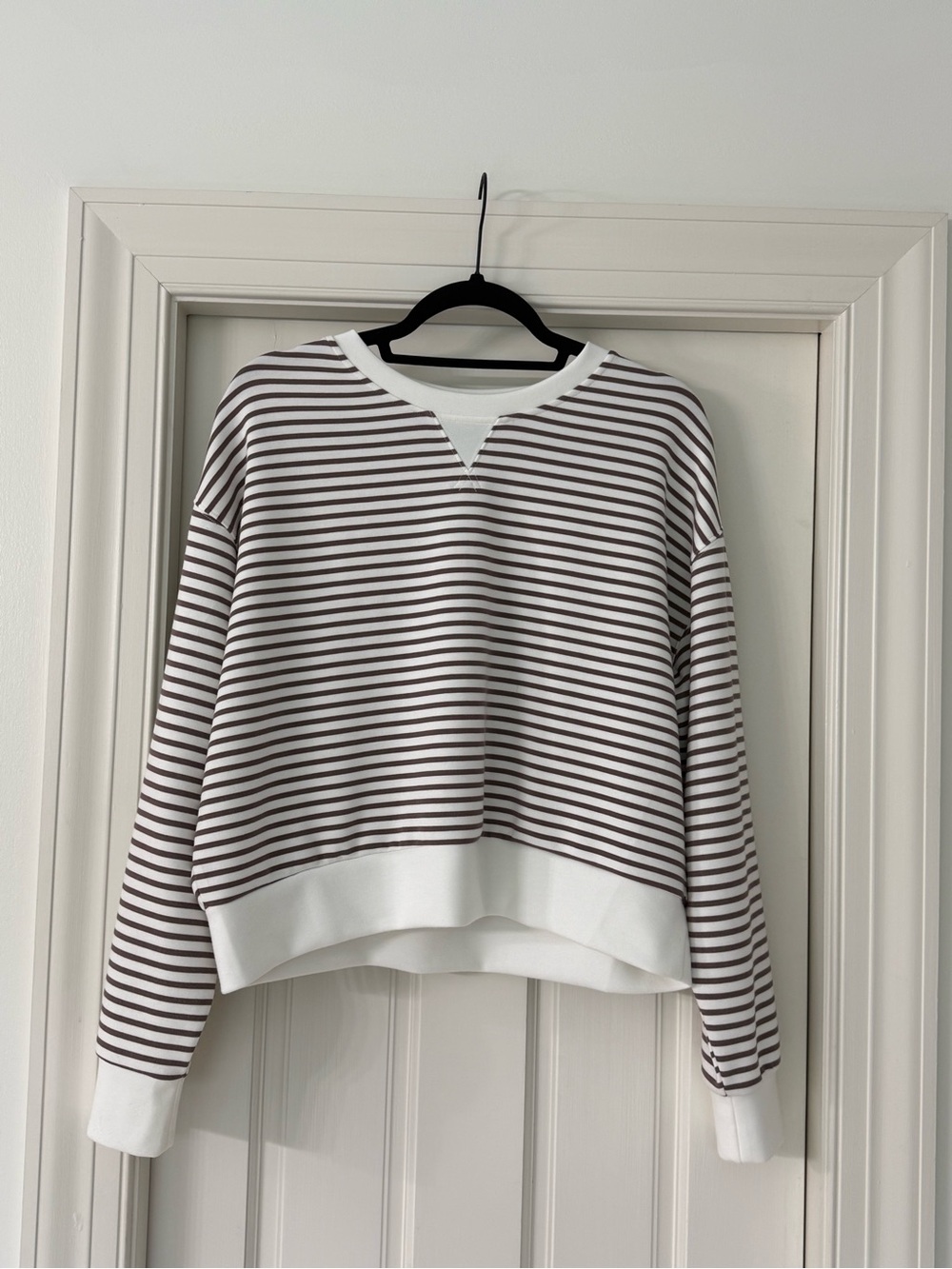 Danskin Striped Cropped Sweatshirt